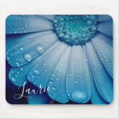 Blue Daisy mit Dew Drops Mouse Pad Mousepad (Vorne)