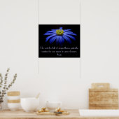 Blue Daisy mit Yeats Zitat Poster (Küche)