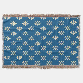 Blue Daisy Muster Throw Blanket Decke