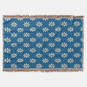 Blue Daisy Muster Throw Blanket Decke