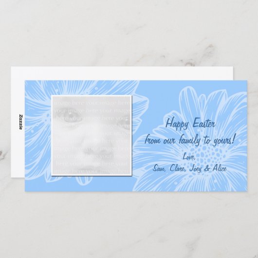 Blue Daisy Osterfoto Karten (Vorne/Hinten)