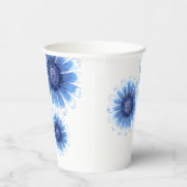 Blue Daisy Paper Cup Pappbecher (Rechts)