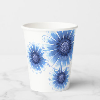 Blue Daisy Paper Cup Pappbecher