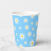 Blue Daisy Paper Cups Pappbecher (Rückseite)
