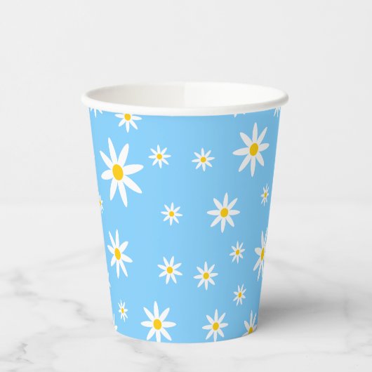 Blue Daisy Paper Cups Pappbecher (Links)