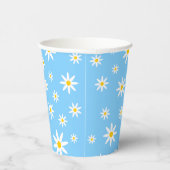 Blue Daisy Paper Cups Pappbecher (Rechts)