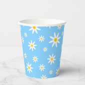 Blue Daisy Paper Cups Pappbecher (Vorderseite)