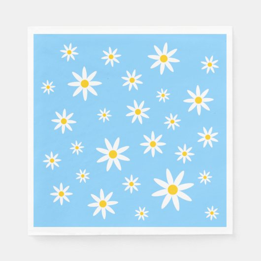 Blue Daisy Paper Napkins Serviette (Vorderseite)