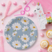 Blue Daisy Paper Plates Pappteller (Party)
