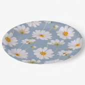 Blue Daisy Paper Plates Pappteller (Schrägansicht)