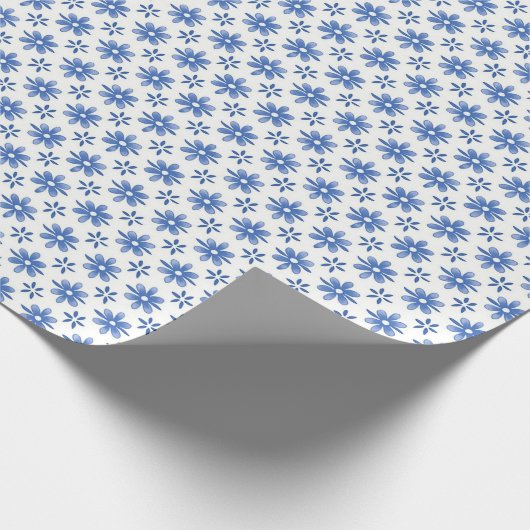 Blue Daisy Parade Geschenkpapier (Ecke)