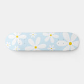 Blue Daisy Pattern Skateboard (Horizontal)