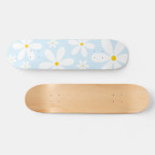 Blue Daisy Pattern Skateboard (Horizontal)