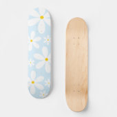 Blue Daisy Pattern Skateboard (Vorderseite)