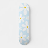 Blue Daisy Pattern Skateboard (Vorne)
