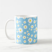Blue Daisy Pattern Spring Coffee Tasse (Links)