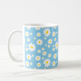 Blue Daisy Pattern Spring Coffee Tasse