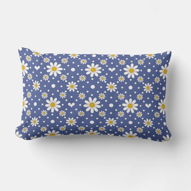 Blue Daisy Pillow Lendenkissen (Vorderseite)