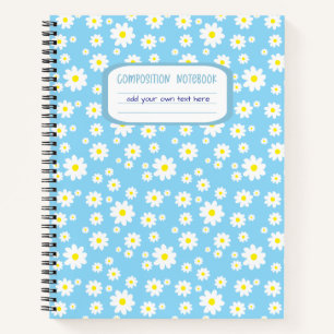 Blue Daisy Print-Zusammensetzung Notizblock