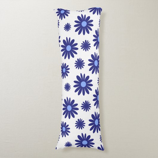 Blue Daisy Seitenschläferkissen (Vorderseite Vertikal)