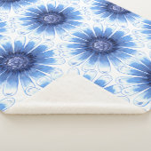 Blue Daisy Sherpa Blanket Sherpadecke (3/4)