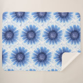 Blue Daisy Sherpa Blanket Sherpadecke (Vorderseite (Horizontal))