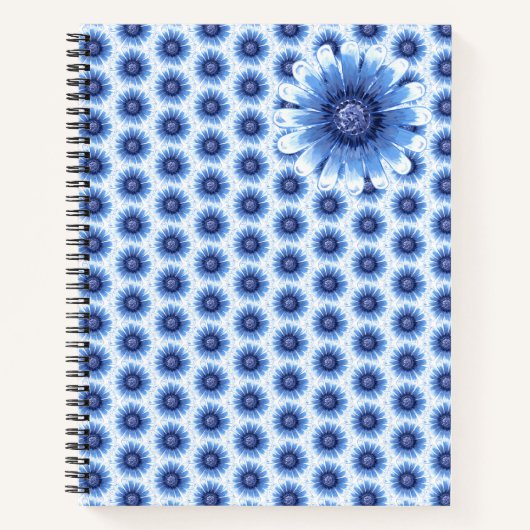 Blue Daisy Spiral Notebook Notizblock (Vorderseite)