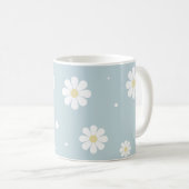 Blue Daisy Spring Blumen Niedlich Blumen Kaffeetasse (VorderseiteRechts)