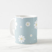 Blue Daisy Spring Blumen Niedlich Blumen Kaffeetasse (Vorderseite Links)