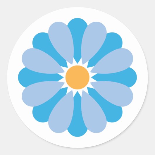 Blue Daisy Sticker (Vorderseite)