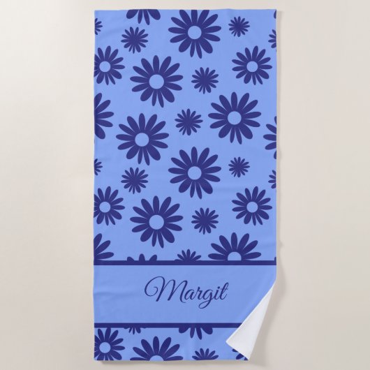 Blue Daisy Strandtuch (Vorderseite)