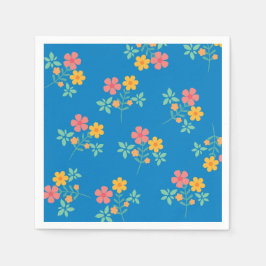 Blue Daisy Vintag Bouquet Pattern Serviette