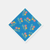 Blue Daisy Vintag Bouquet Pattern Serviette (Ecke)