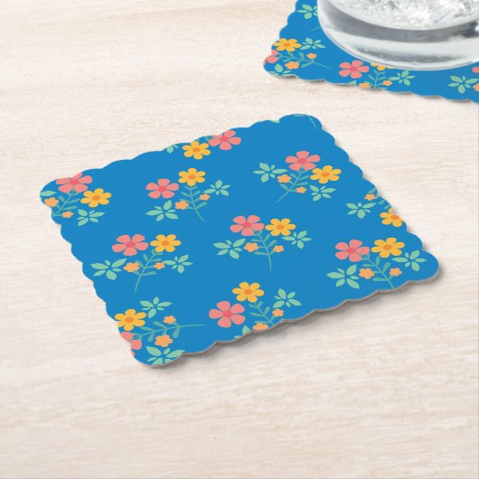 Blue Daisy Vintag Bouquet Pattern Untersetzer (angewinkelt)