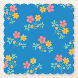 Blue Daisy Vintag Bouquet Pattern Untersetzer