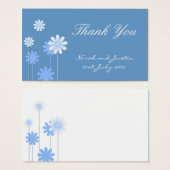 Blue Daisy Wedding Dankeschön Card (Vorne & Hinten)