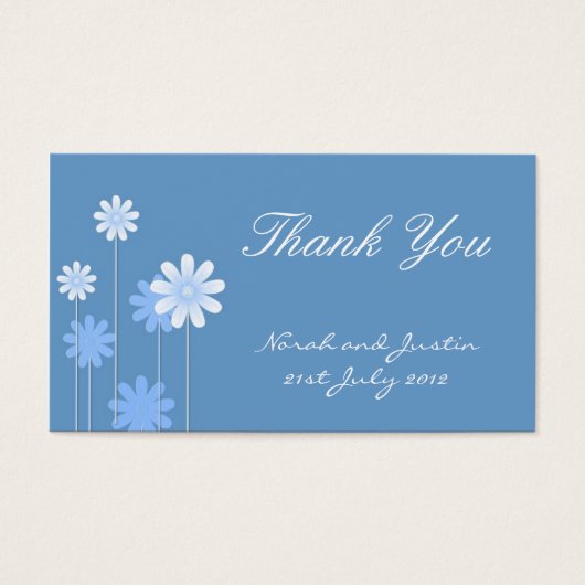 Blue Daisy Wedding Dankeschön Card (Vorderseite)