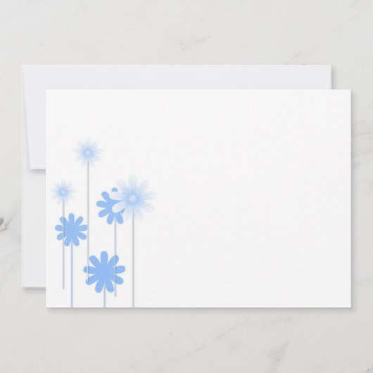 Blue Daisy Wedding Einladung (Rückseite)