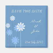 Blue Daisy Wedding Save the Date Magnet (Vorne)