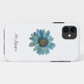 Blue Daisy Weißer Hintergrund mit Name ändern Case-Mate iPhone Hülle (Rückseite (Horizontal))