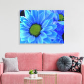 Blue Daisy Wrapped Canvas Leinwanddruck (Insitu (Wohnzimmer))