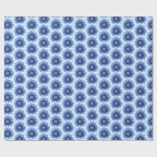 Blue Daisy Wrapping Paper Geschenkpapier (Flach)