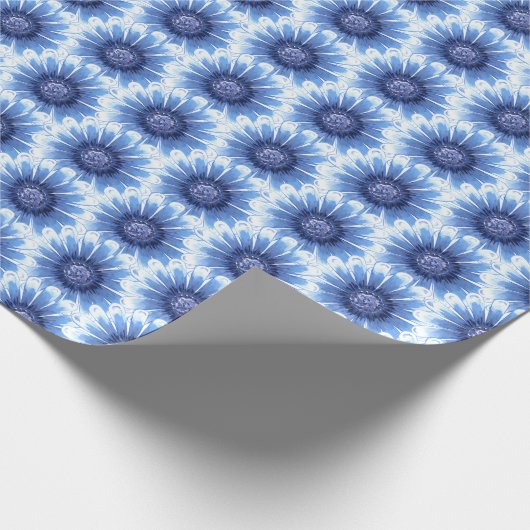 Blue Daisy Wrapping Paper Geschenkpapier (Ecke)