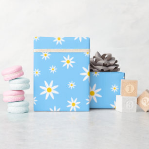 Blue Daisy Wrapping Paper Geschenkpapier