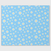 Blue Daisy Wrapping Paper Geschenkpapier (Flach)