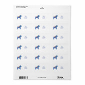 Blue Dala Horse Address Labels Adressaufkleber (Vorne)