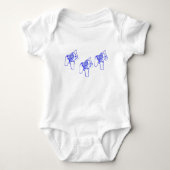 Blue Dala Horse Baby Bodysuit Baby Strampler (Vorderseite)