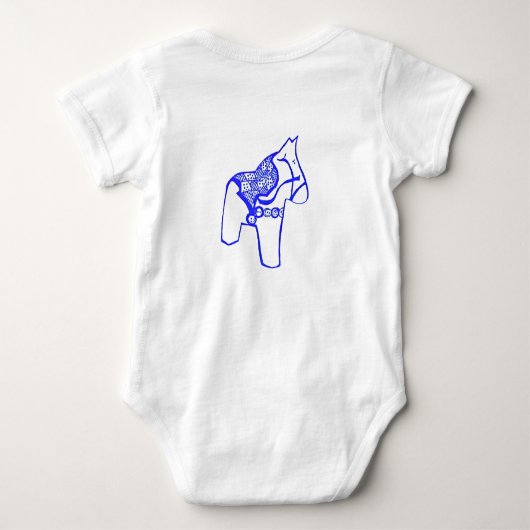 Blue Dala Horse Baby Bodysuit Baby Strampler (Rückseite)