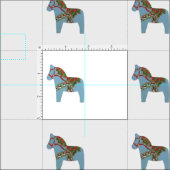 Blue Dala Horse Fabric Stoff (Kachel)