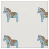 Blue Dala Horse Fabric Stoff (Nahaufnahme)